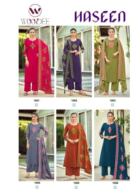 Woodee haseen 3pcs wholesale kurti shop